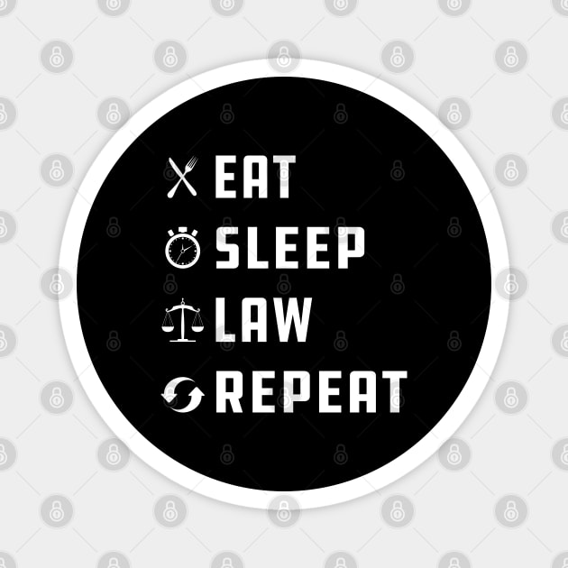 Law - Eat Sleep Law Repeat Magnet by KC Happy Shop